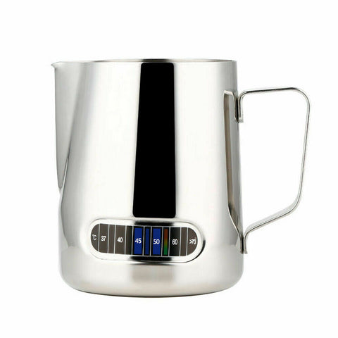 600ml Stainless Steel Thermometer Milk Pitcher Jug