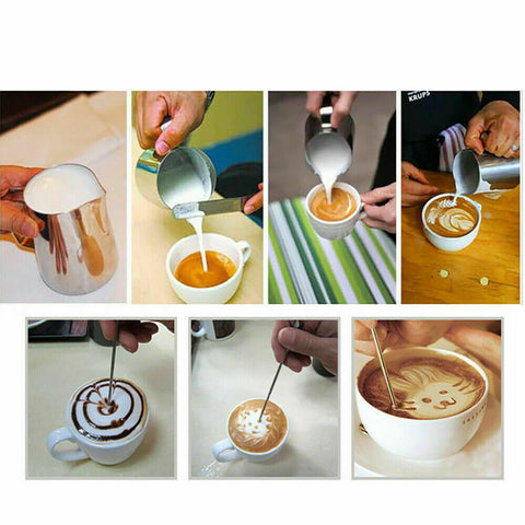 600ml Stainless Steel Thermometer Milk Pitcher Jug