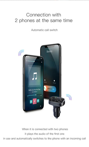 Baseus Handsfree Wireless Bluetooth Car FM Transmitter