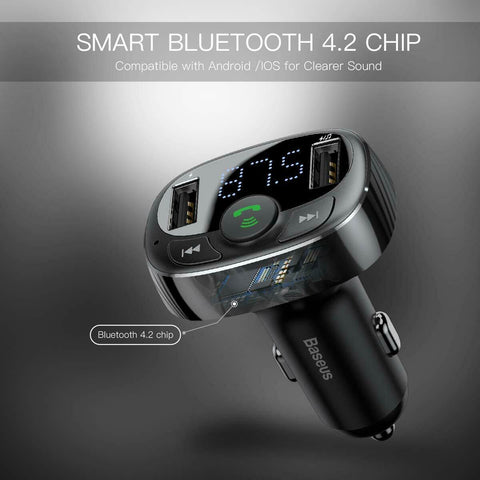 Baseus Handsfree Wireless Bluetooth Car FM Transmitter