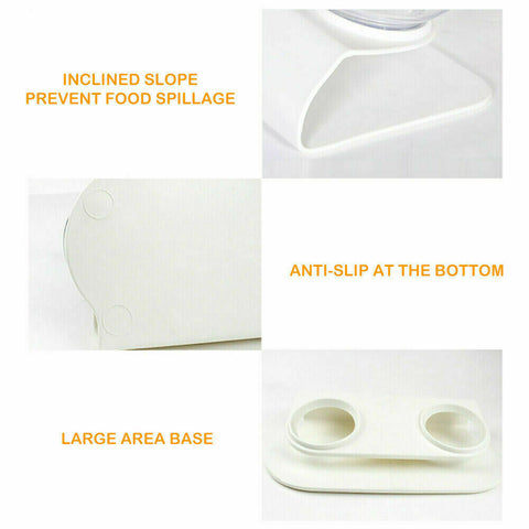 Double Elevated Pet Bowl Bowls Stand Cat Dog Feeder Food Water Raised Lifted