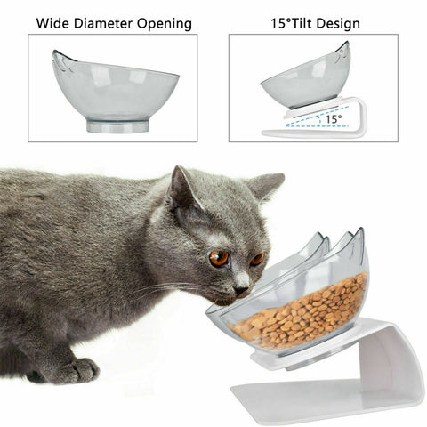 Double Elevated Pet Bowl Bowls Stand Cat Dog Feeder Food Water Raised Lifted