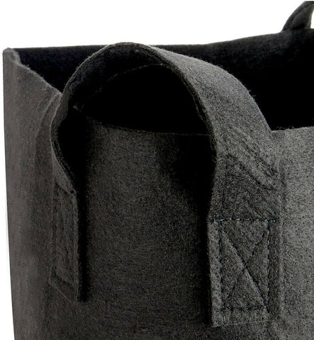 5x  Black Fabric Plant Pot Breathable with Handles 5 Gallon