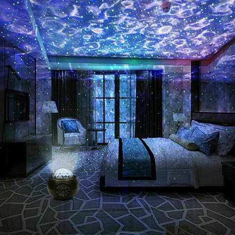 LED Star Projector Galaxy Starry Night Lamp Night Light Ocean Wave Projector KC