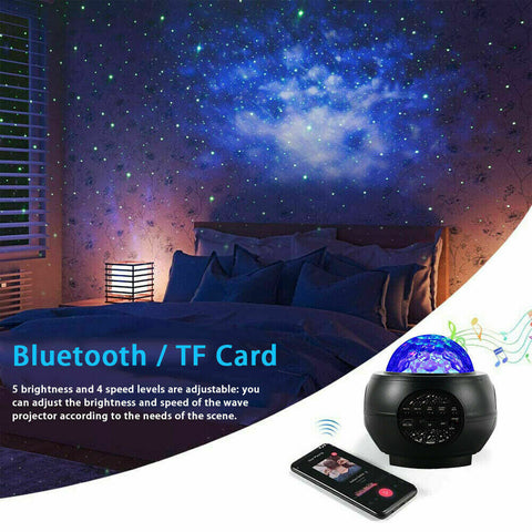 LED Star Projector Galaxy Starry Night Lamp Night Light Ocean Wave Projector KC
