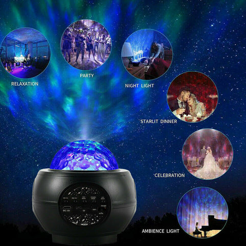 LED Star Projector Galaxy Starry Night Lamp Night Light Ocean Wave Projector KC