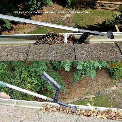 Gutter Roof Cleaning Tool Hook Shovel Scoop Leaves Dirt Remove Home Cleaner