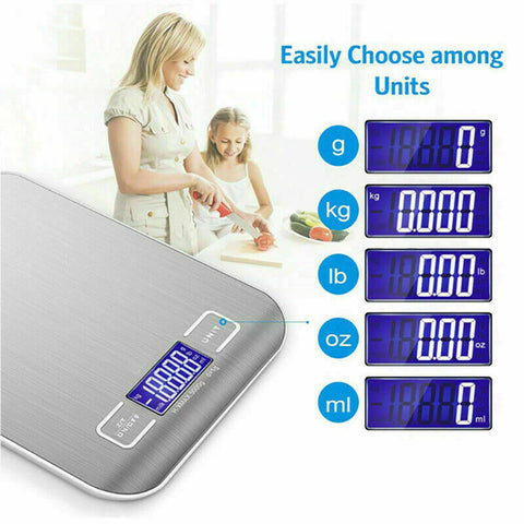 LCD Stainless Kitchen Cooking Food Electronic Digital Scale Weight 5kg 1g