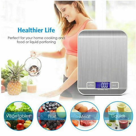LCD Stainless Kitchen Cooking Food Electronic Digital Scale Weight 5kg 1g