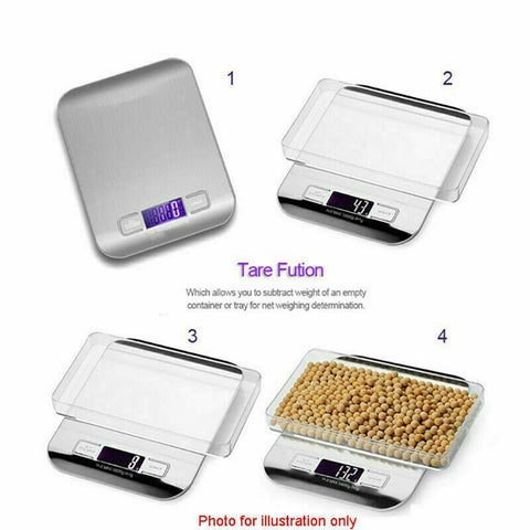 LCD Stainless Kitchen Cooking Food Electronic Digital Scale Weight 5kg 1g