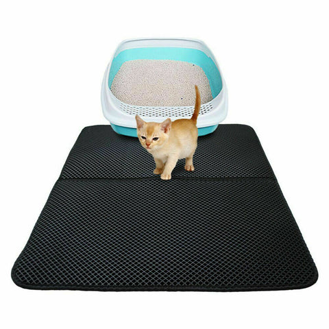 Waterproof Double-Layer Cat Litter Mat Trapper Foldable Pad Pet Rug Home L Size