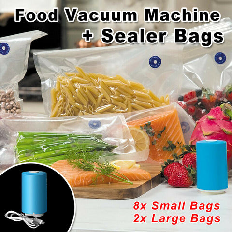 Mini Automatic Compression Air Pump Portable USB Sealer + 10 Reusable Vacuum Bag