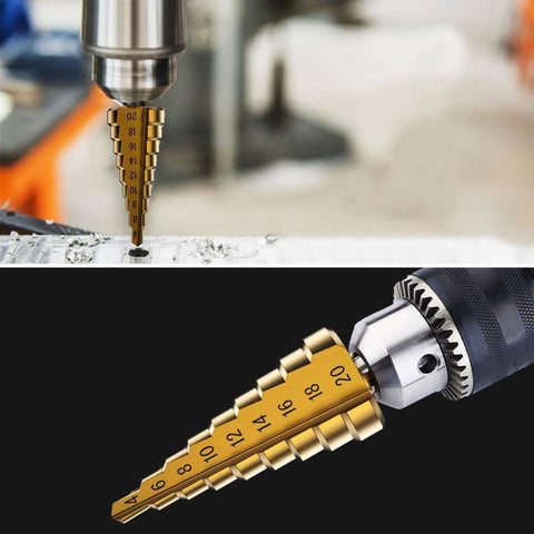 3pcs HSS Step Cone Drill Bit Set 3-20mm + Pouch