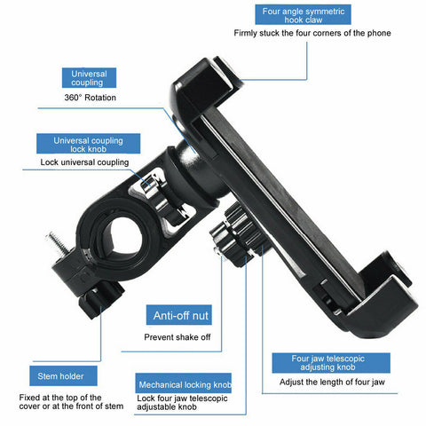 Motorcycle Bicycle Bike MTB Handlebar Mount Holder Stand For Mobile Phone GPS