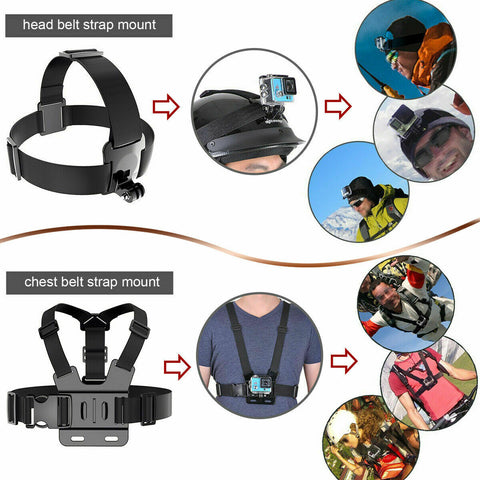 258pcs Accessories Pack Case Chest Head Floating Monopod GoPro Hero 7 6 5 4 3