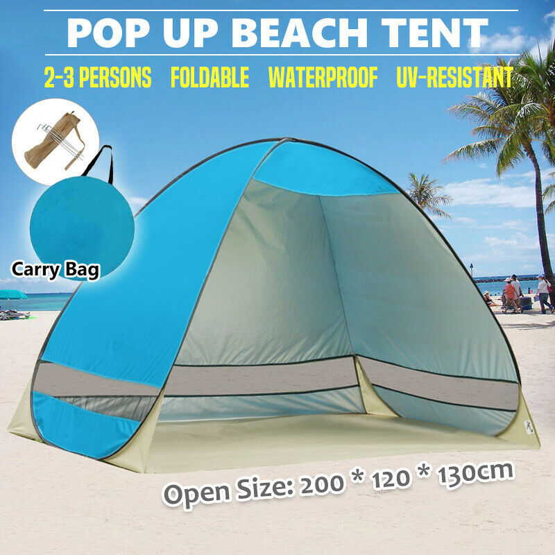 Pop Up Beach Tent Canopy UV Camping Fishing Mesh Sun Shade Shelter 4 Persons