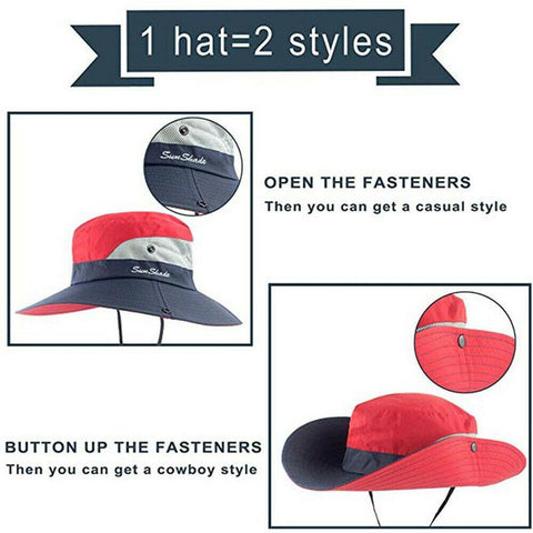Summer Sun Protective Bucket Hat Fishing Hiking Travel Beach Big Wide Brim Cap