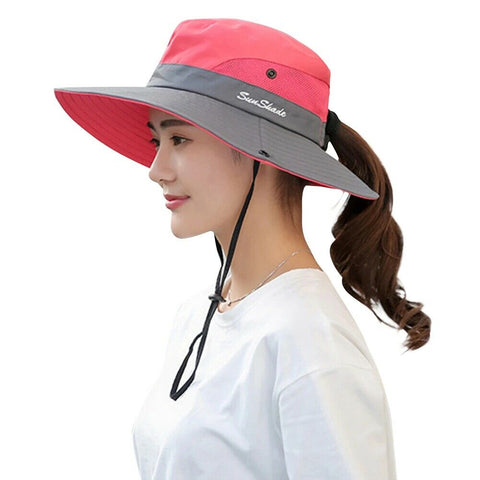Summer Sun Protective Bucket Hat Fishing Hiking Travel Beach Big Wide Brim Cap