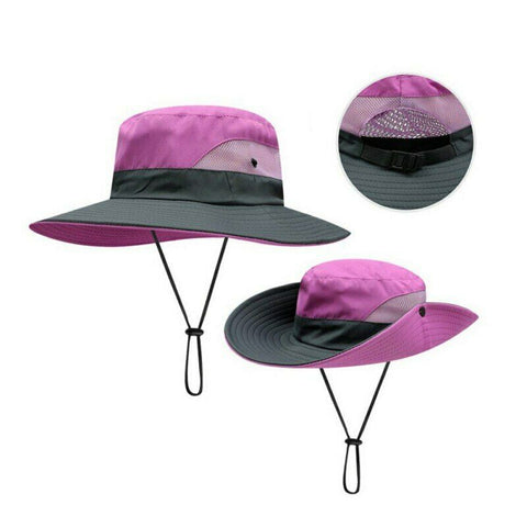 Summer Sun Protective Bucket Hat Fishing Hiking Travel Beach Big Wide Brim Cap