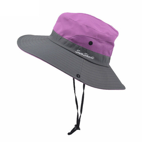 Summer Sun Protective Bucket Hat Fishing Hiking Travel Beach Big Wide Brim Cap