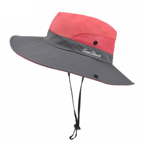 Summer Sun Protective Bucket Hat Fishing Hiking Travel Beach Big Wide Brim Cap