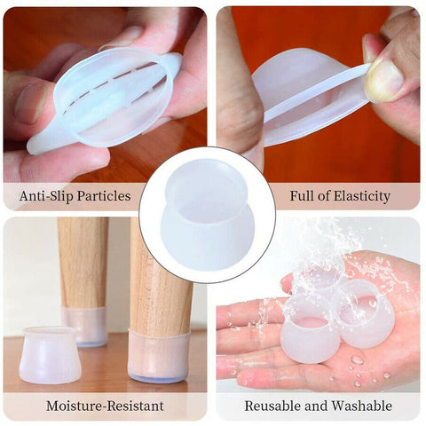 32PC Chair Leg Silicone Caps Pad Furniture Table Feet Cover Wood Floor Protector