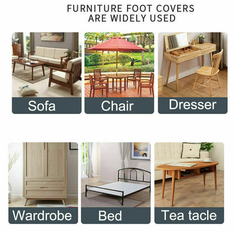 32PC Chair Leg Silicone Caps Pad Furniture Table Feet Cover Wood Floor Protector
