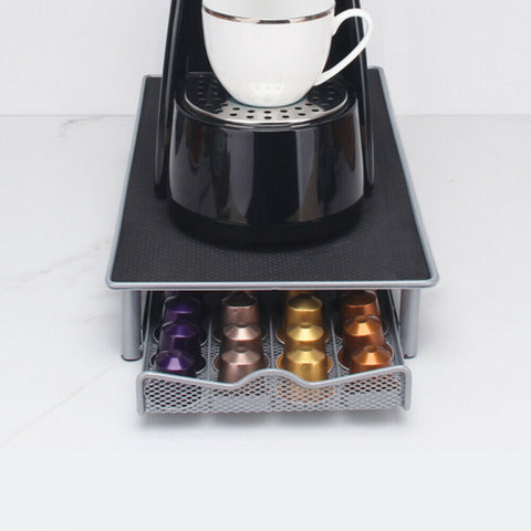 Coffee Capsules Holder Rack 40 Pods Drawer Storage Organizer Stand For Nespresso