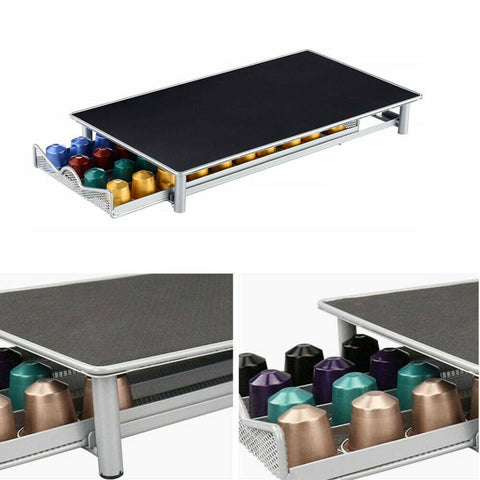 Coffee Capsules Holder Rack 40 Pods Drawer Storage Organizer Stand For Nespresso