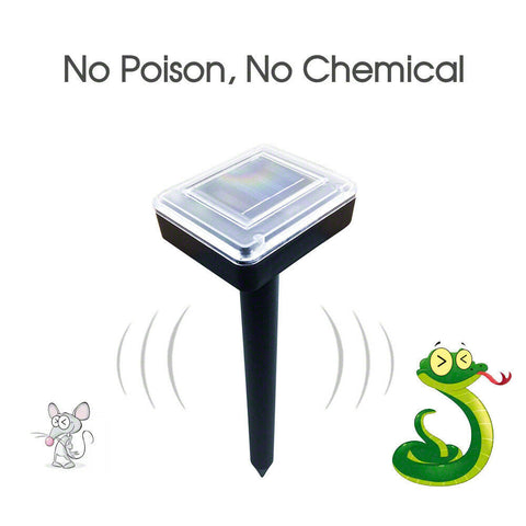 Snake Repeller Solar Powered Ultrasonic Mole Mice Pest Rodent Rat Repellent
