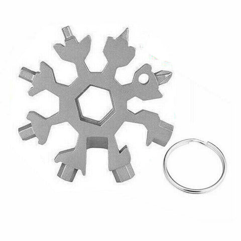 3Pcs 18 in 1 Stainless Multi-tool Snowflake Keychain