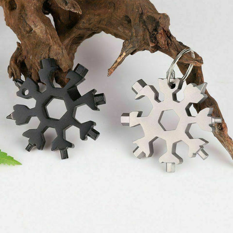 3Pcs 18 in 1 Stainless Multi-tool Snowflake Keychain
