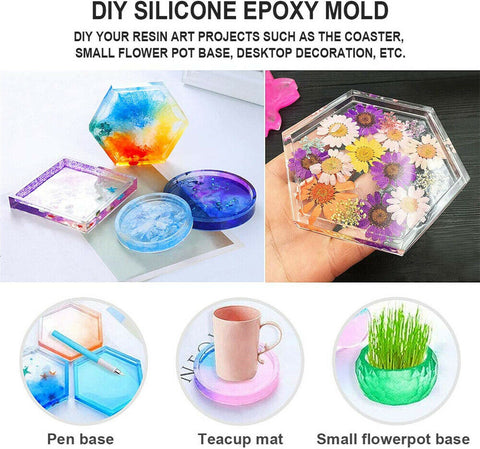 3X Multi Silicone Mold Coaster Making DIY Polymer Clay Resin Casting Craft Mould