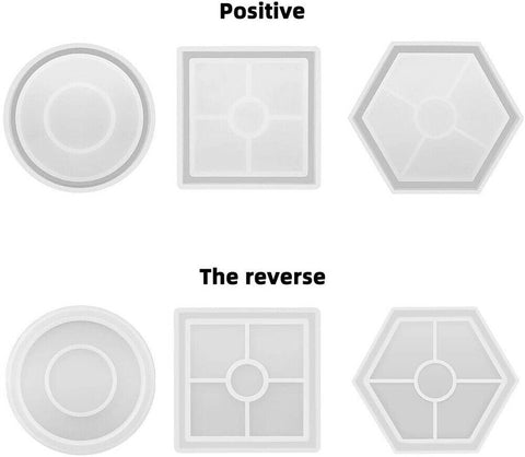 3X Multi Silicone Mold Coaster Making DIY Polymer Clay Resin Casting Craft Mould