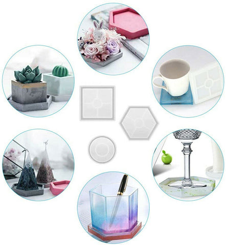 3X Multi Silicone Mold Coaster Making DIY Polymer Clay Resin Casting Craft Mould