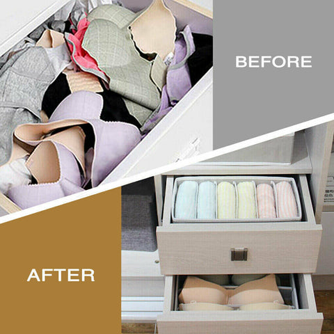 4 PCS/SET Foldable Storage Drawer Organizer Bra Underwear Closet Divider Kit