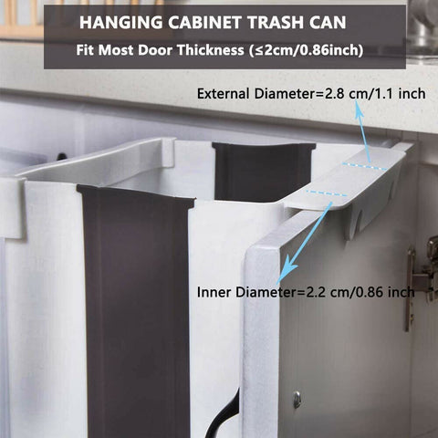 9L Hanging Bin Wall Mounted Folding Waste Bin Kitchen Dining Cabinet Trash Can