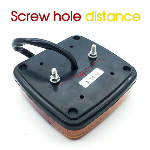 2x 20LED Square Trail Trailer Stop Light Indicator Lamp + Number Plate Light