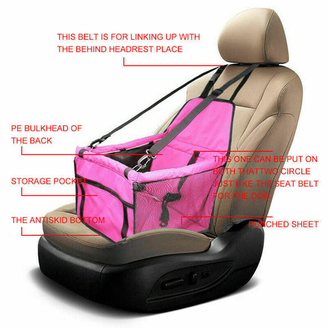 Puppy Booster Seat Cat Dog Pet Car Auto Carrier Travel Safety Protector Basket