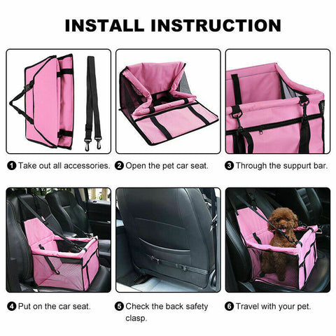 Puppy Booster Seat Cat Dog Pet Car Auto Carrier Travel Safety Protector Basket