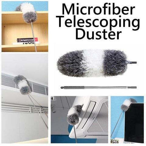 Microfiber Telescoping Duster Stainless Steel Pole Bendable Head