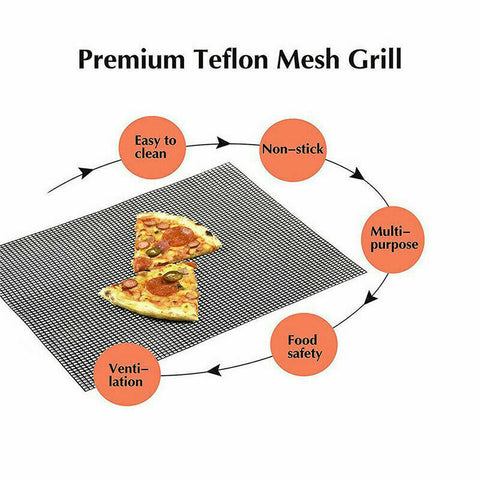 3x BBQ Grill Mesh Mat Non-Stick Barbecue Liner Sheet