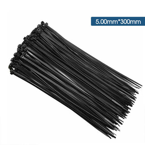 Cable Ties 100x Zip Ties Nylon UV Stabilised Bulk Black Cable Tie