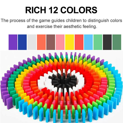 120/240/360/480 PCS Wooden Dominoes Block Tiles Bright Tumbling Knock Down Toys