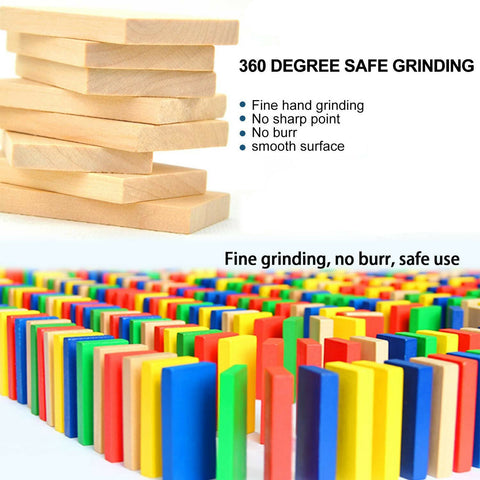 120/240/360/480 PCS Wooden Dominoes Block Tiles Bright Tumbling Knock Down Toys