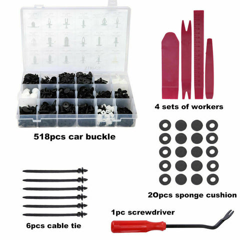 Car Plastic Clips Bumper Fender Trim Mixed Rivet Door Panel Fasteners 550Pcs Kit