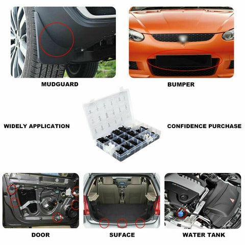 Car Plastic Clips Bumper Fender Trim Mixed Rivet Door Panel Fasteners 550Pcs Kit