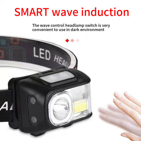 Headlamp 5 Modes Head Light COB LED Headlight Torch Outdoor Flashlight USB