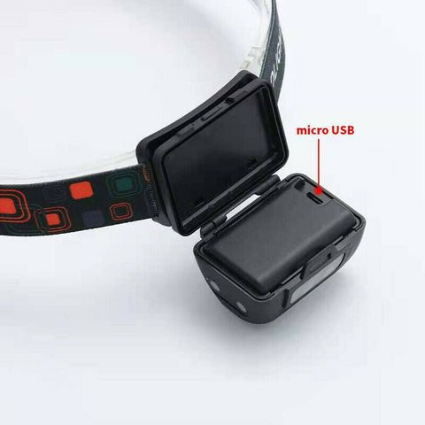 Headlamp 5 Modes Head Light COB LED Headlight Torch Outdoor Flashlight USB