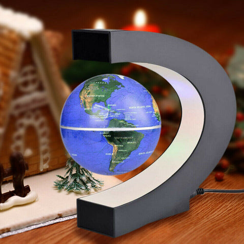 C Shape LED World Map Decoration Magnetic Levitation Floating Globe Light